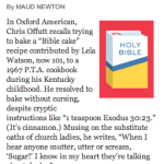 Chris Offutt's Bible Cake, July 21, 2013